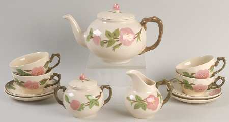Desert Rose (China) (13 Pc) Tea Set (TP, CR, SU, 4 CSFL)