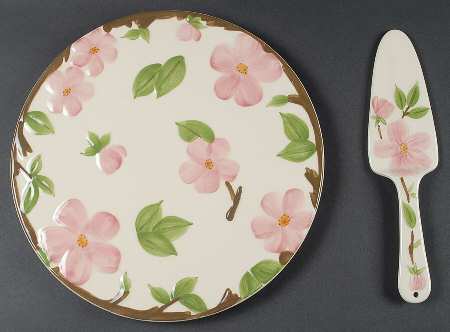 Desert Rose (China) Cake Plate & Server Set (No Box)