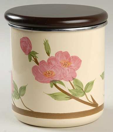 Desert Rose (China) Small Metal Canister & Wood Lid