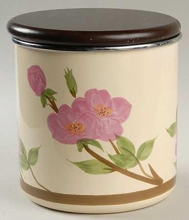 Desert Rose (China) Medium Metal Canister & Wood Lid