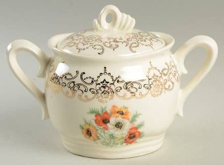 Golden Poppy Sugar Bowl & Lid