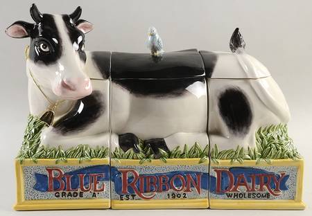 Blue Ribbon Dairy Figural Canister - Set of 3
