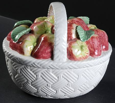 Fruit Fair Strawberry Figural Candy Box & Lid