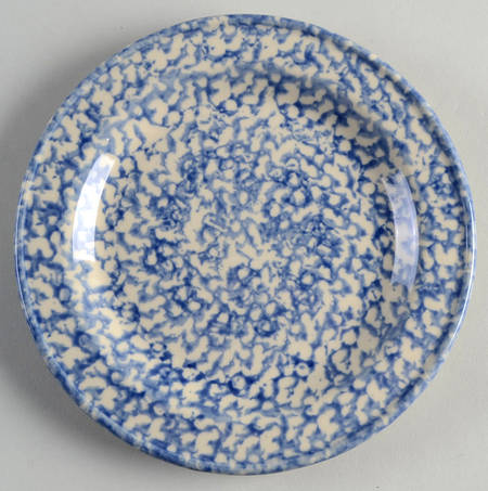 Blue Sponged Salad Plate