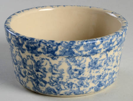 Blue Sponged Small Open Crock by Friendship