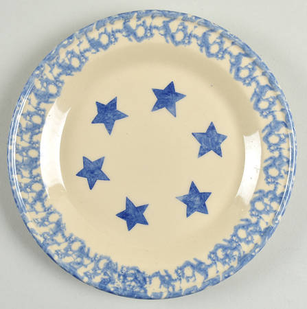 Blue Sponged Accent Salad Plate