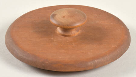 Blue Sponged Wood Lid for Small Canister