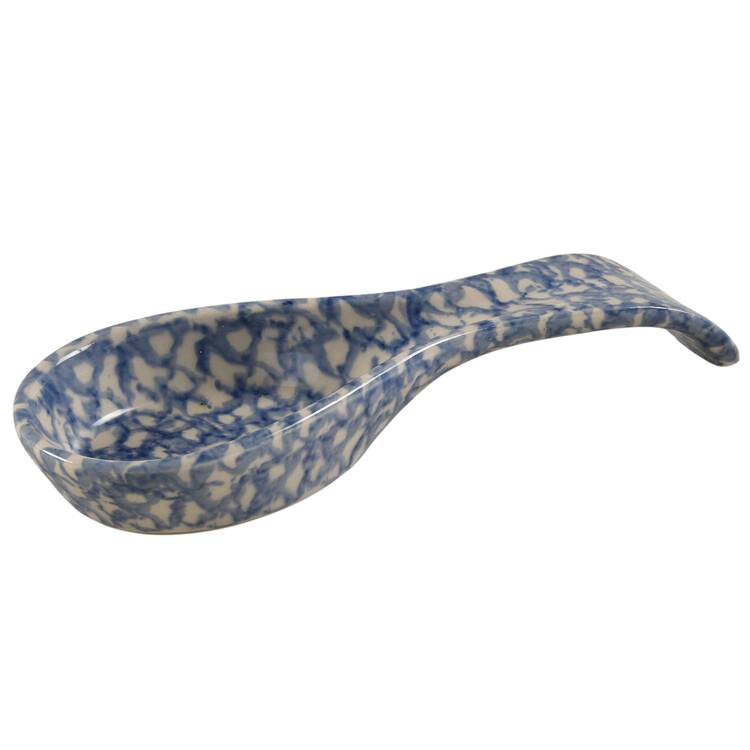 Blue Sponged Spoon Rest/Holder (Holds 1 Spoon)