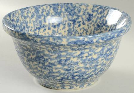 Blue Sponged 8" Mixing Bowl