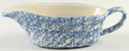 Blue Sponged Gravy Boat