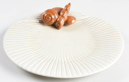 Fish (Ivory and White Backgrounds) Shell Shaped Dish