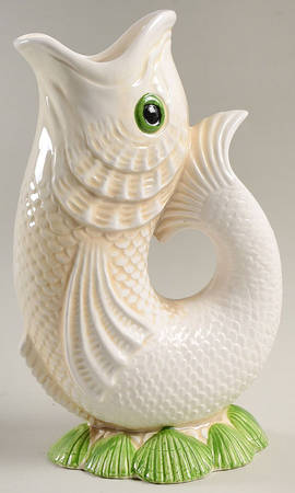 Fish (Ivory and White Backgrounds) 8" Vase