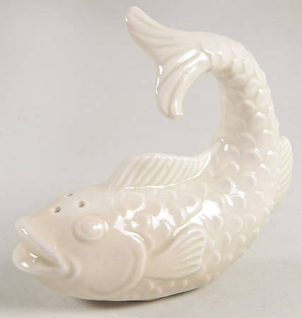 Fish (Ivory and White Backgrounds) Figural Pepper Shaker
