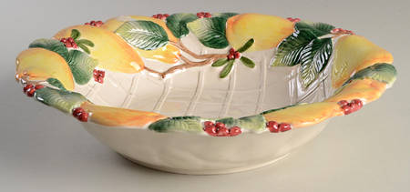 Holiday Pear 12" Round Vegetable Bowl
