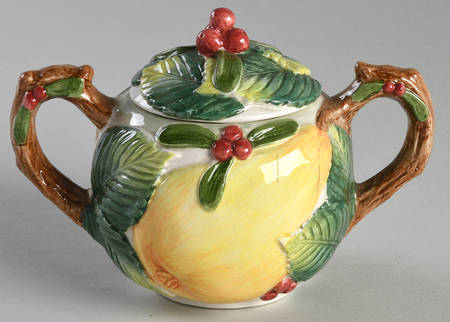 Holiday Pear Sugar Bowl & Lid
