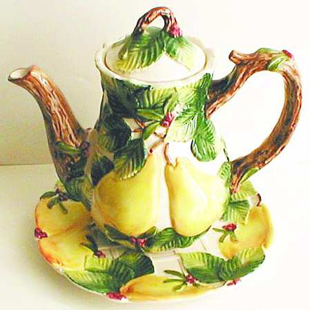 Holiday Pear Coffee Pot & Lid