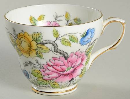 Peony Gray, Multicolor Footed Cup