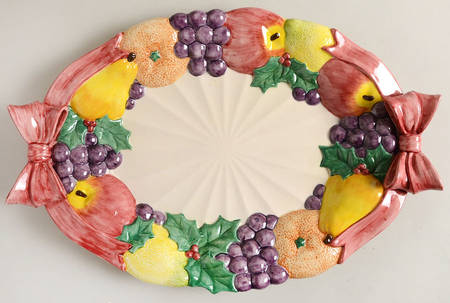 Della Robbia 17" Oval Serving Platter