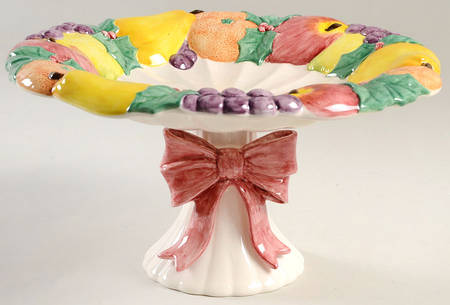 Della Robbia Round Compote (Height X Width)