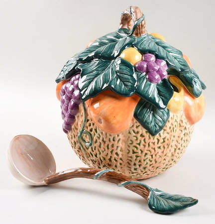 Melons and Fruit Tureen & Lid w/Ladle
