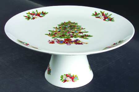 Peace On Earth 10" Diameter Pedestal Cake Stand