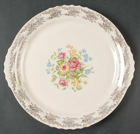 Golden Harvest Handled Cake Plate