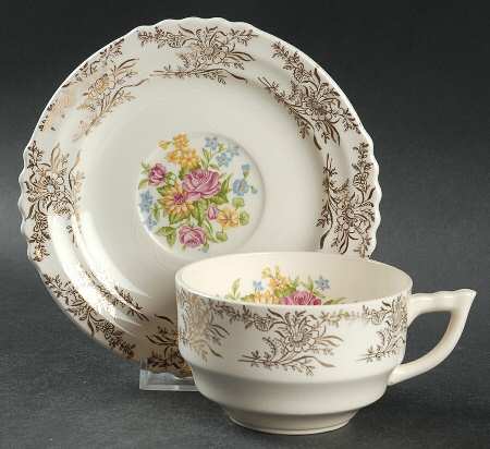 Golden Harvest Flat Cup & Saucer Set