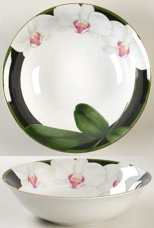 WHITE ORCHID 9" Round Vegetable Bowl