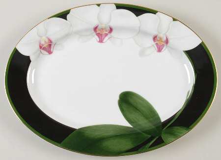 WHITE ORCHID 14" Oval Serving Platter