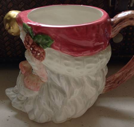 Wood Carved Santa Mug