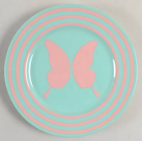 Papillon (Peach Coral Butterfly on Turquoise) by Fitz &amp; Floyd
