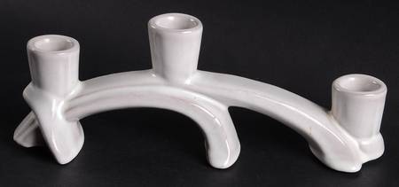 Plainsman White Sand Three Light Candlestick