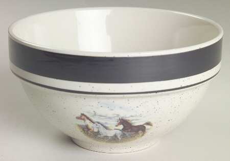 Running Horses Coupe Soup Bowl