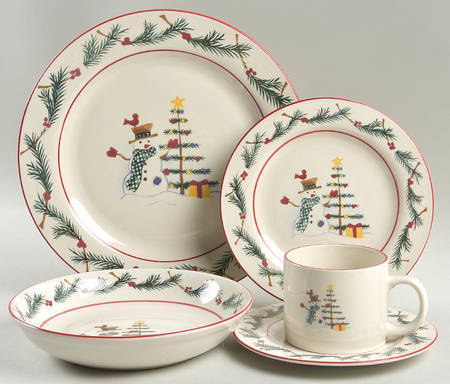 Holiday Snowman 5 Piece Place Setting