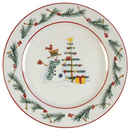 Holiday Snowman Salad Plate