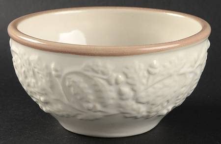 Oak Leaf Linen and Bone Coupe Cereal Bowl