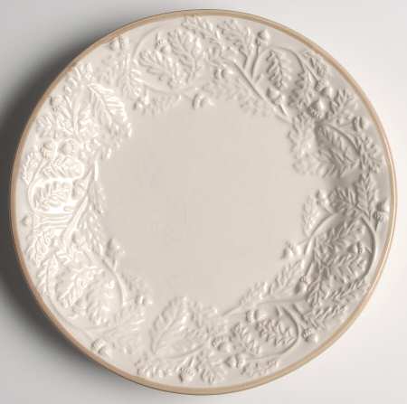 Oak Leaf Linen and Bone Salad Plate