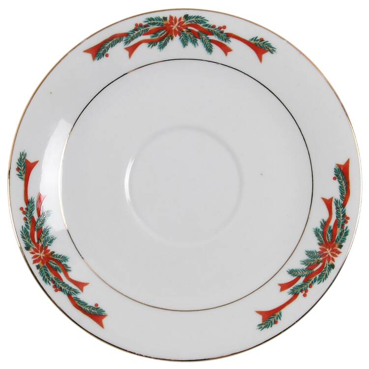 Poinsettia & Ribbons Saucer