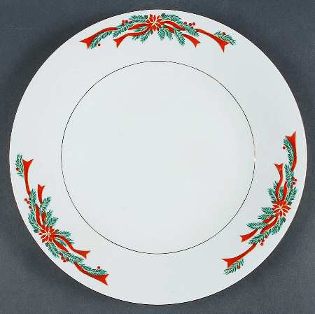 Poinsettia & Ribbons Dinner Plate