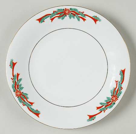 Poinsettia & Ribbons Salad Plate