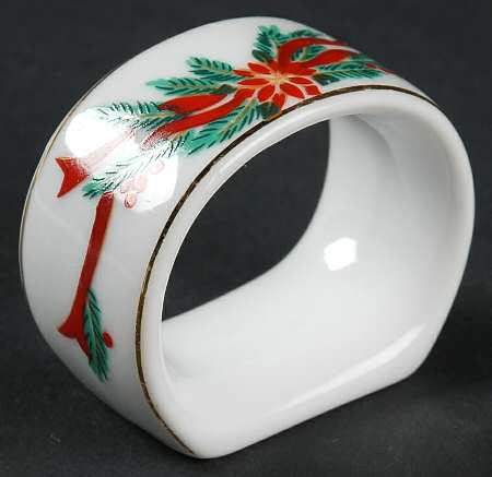 Poinsettia & Ribbons Napkin Ring