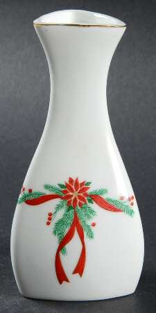 Poinsettia & Ribbons 4" Bud Vase