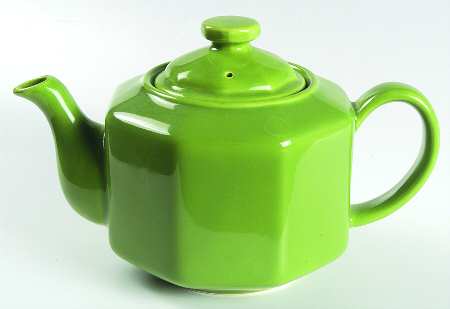 Quadrille Green (Earthenware) Teapot & Lid