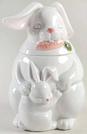Rabbits Cookie Jar & Lid