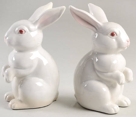 Rabbits China Bookend - Set of 2