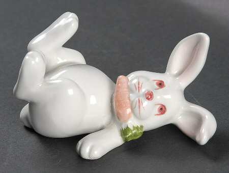 Rabbits Laying Tumbler Rabbit Figurine