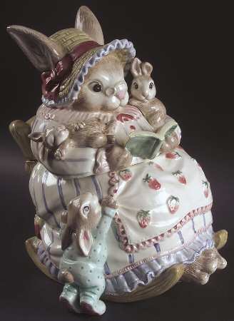 Bunny Bonnet Hill Cookie Jar & Lid
