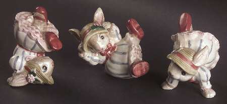 Bunny Bonnet Hill (Set of 3) Tumbling Rabbit Figurines