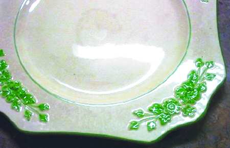 Floral Green Square Salad Plate