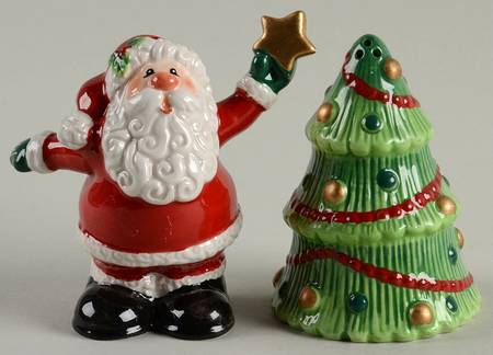 Merry Christmas Figural Salt & Pepper Set